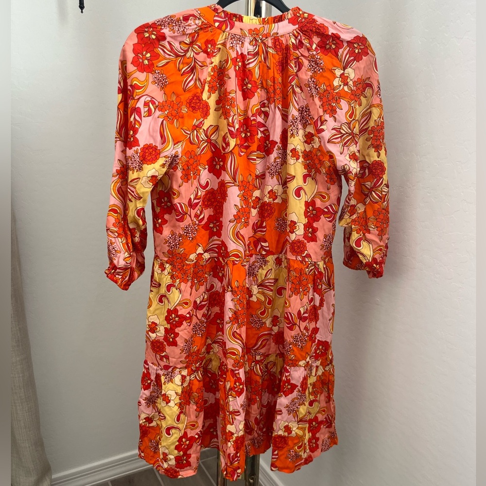 Anthropologie Adelyn Rae Floral 3/4 Sleeve Dress - Picture 7 of 10